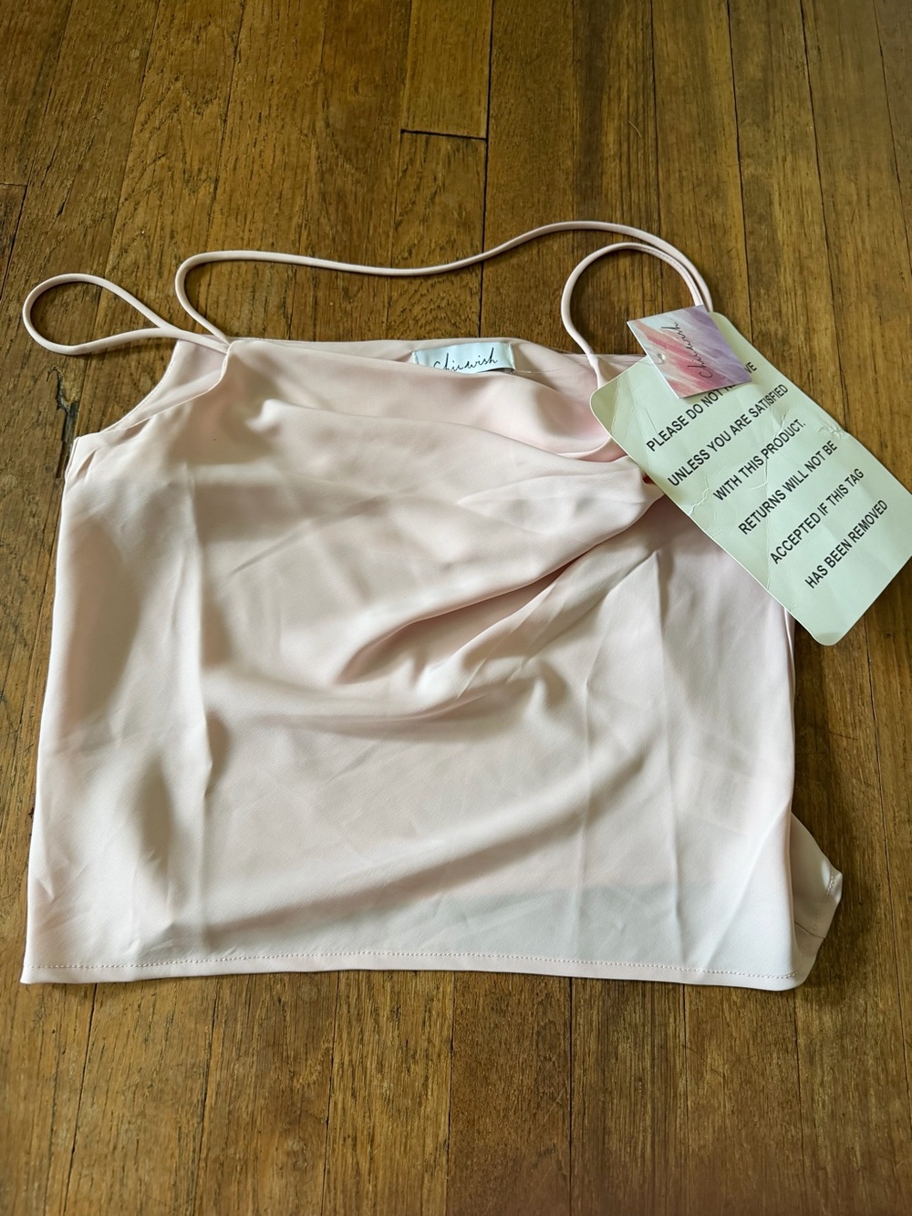Light Pink Cowl Neck Camisole Tank Top